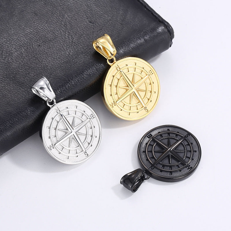 Compass compass hip hop pendant necklace jewelry accessories men and women necklace