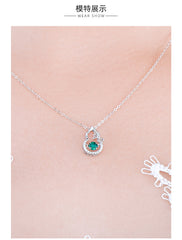 S925 silver gourd pendant clavicle chain