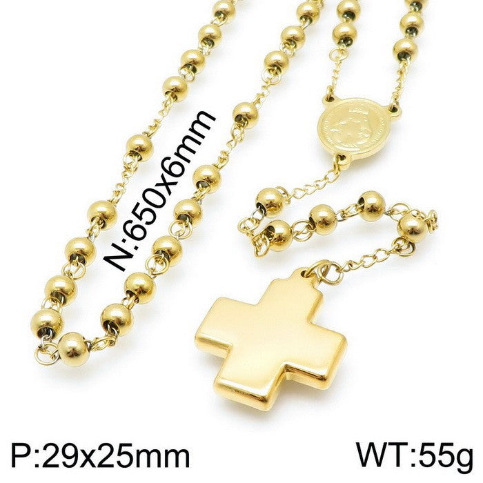 Ins style simple and fashionable variety of crosses with retro titanium steel necklaces women's jewelry