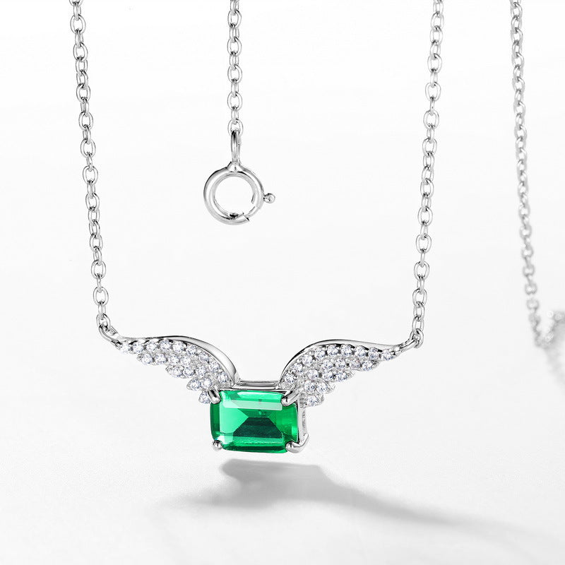 Angel Wings Pendant Collarbone Necklace S925 Sterling Silver