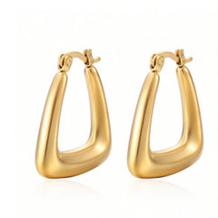 Geometric stainless steel hollow earrings, high-end trendy earrings for women