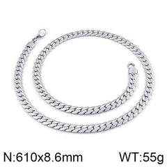 Simple engraved chain without pendant trendy necklace stainless steel