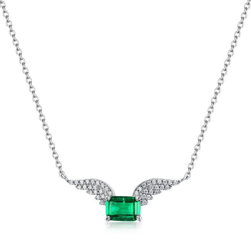 Angel Wings Pendant Collarbone Necklace S925 Sterling Silver