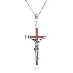 men's cross titanium steel necklace