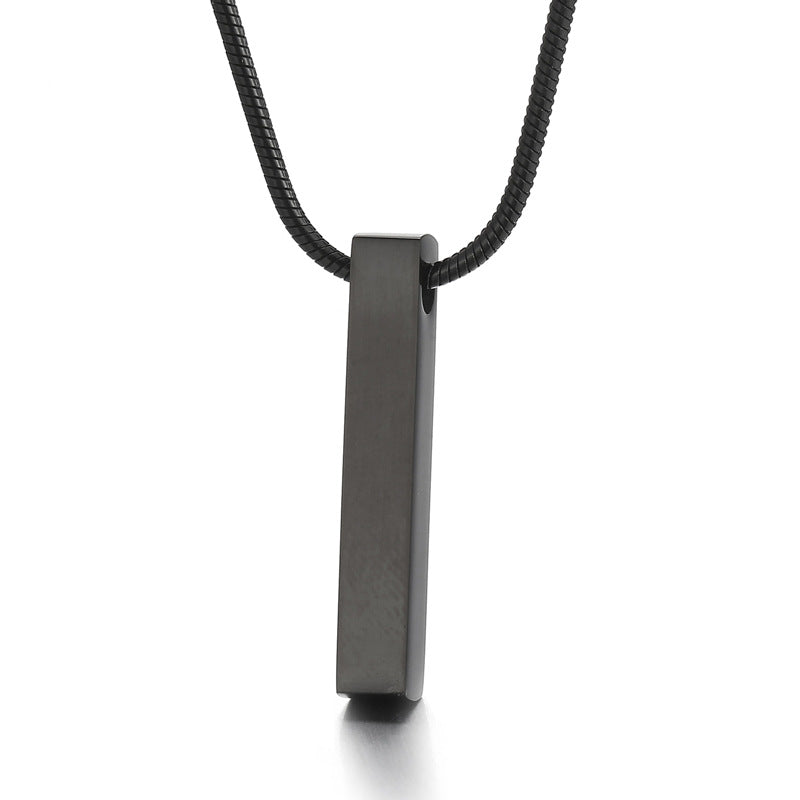 Stainless steel three-dimensional pillar necklace