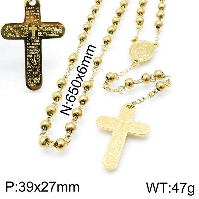 Ins style simple and fashionable variety of crosses with retro titanium steel necklaces women's jewelry