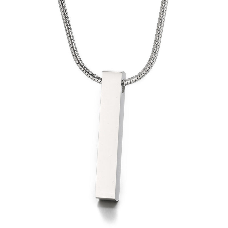 Stainless steel three-dimensional pillar necklace