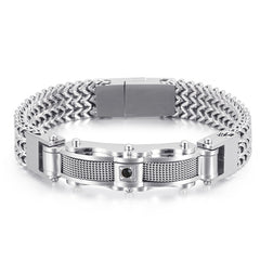 Creative new gold stainless steel men's diamond bracelet