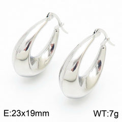 Light luxury and high-end titanium steel U-shaped glossy earrings stainless steel hollow earrings