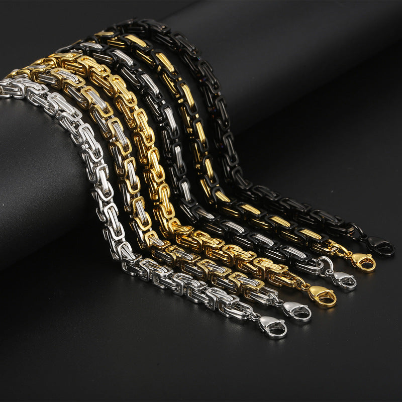 Fashionable and Domineering Imperial Chain Titanium Steel Necklace for Men