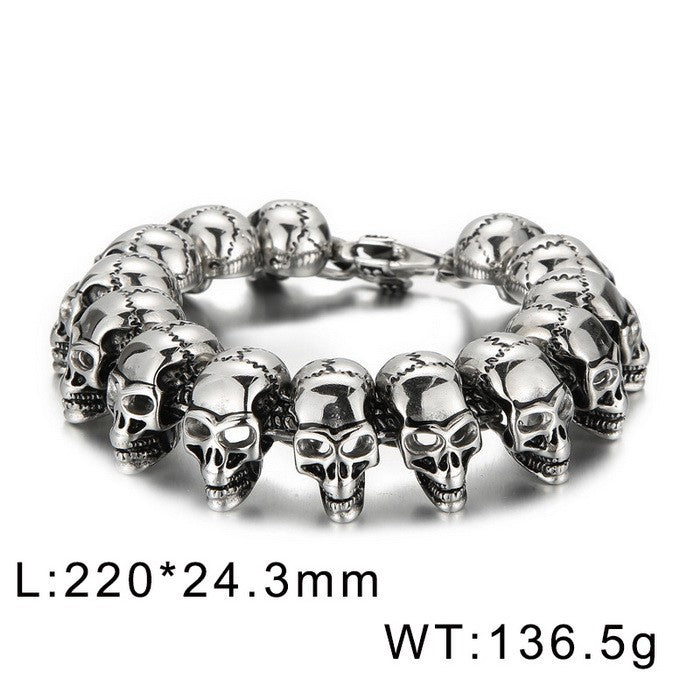 Personalized skull titanium steel bracelet creative stainless steel bracelet