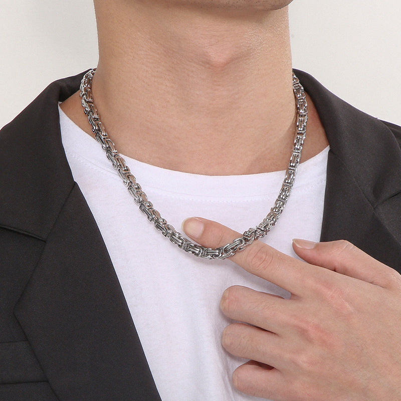 Fashionable and Domineering Imperial Chain Titanium Steel Necklace for Men