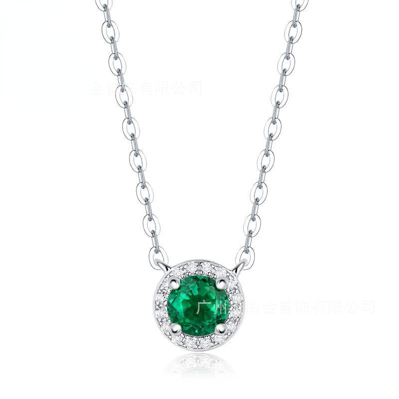 Round Cut 925 Silver Zhichun Pendant Necklace