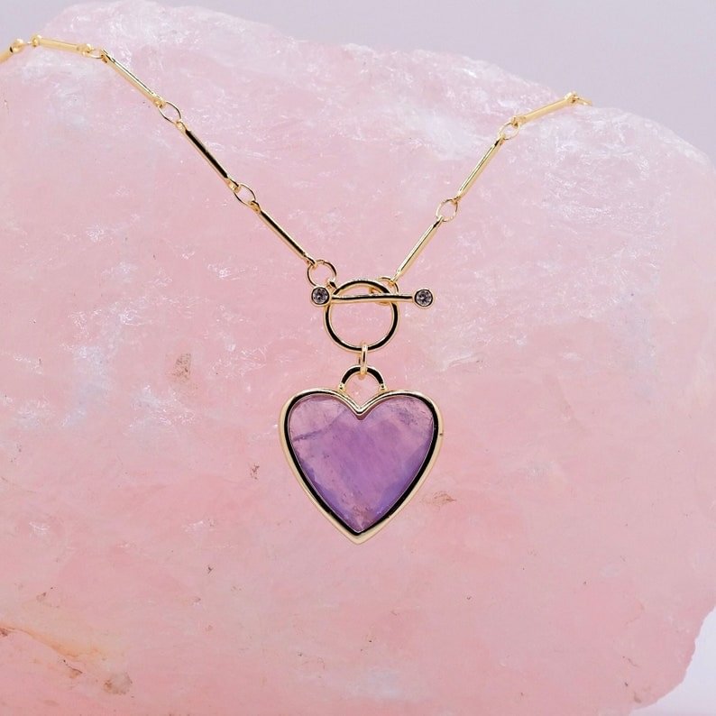 Simple and fashionable crystal heart necklace