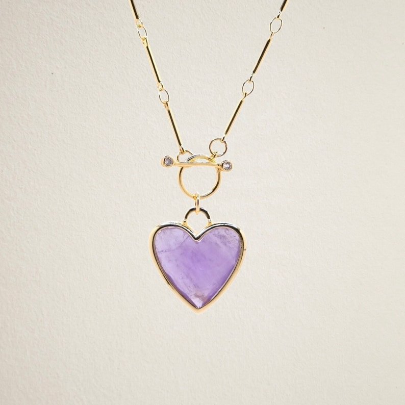 Simple and fashionable crystal heart necklace