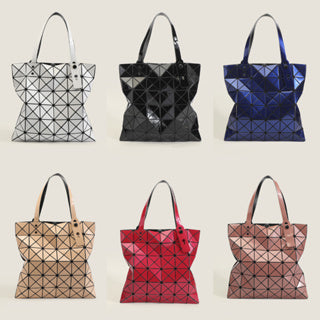 Japanese style New Style Trendy Niche Design Geometric Diamond Sequined Tote Bag All-Match Six-Grid Large-Capacity